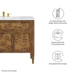 EEI-6452-WHI-BRN Elysian 48" Wood Single Sink Bathroom Vanity by Modway