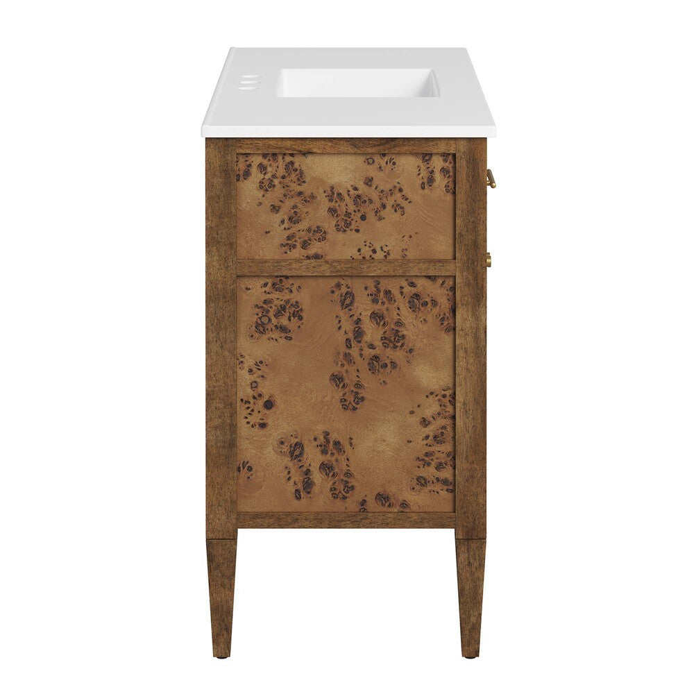 EEI-6452-WHI-BRN Elysian 48" Wood Single Sink Bathroom Vanity by Modway