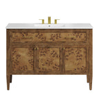 EEI-6452-WHI-BRN Elysian 48" Wood Single Sink Bathroom Vanity by Modway