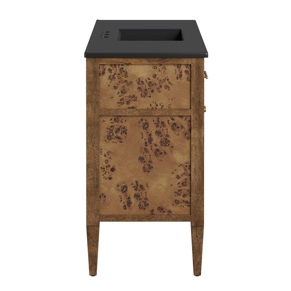 EEI-6453-BLK-BRN Elysian 48" Wood Single Sink Bathroom Vanity by Modway