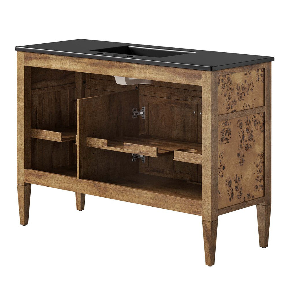 EEI-6453-BLK-BRN Elysian 48" Wood Single Sink Bathroom Vanity by Modway