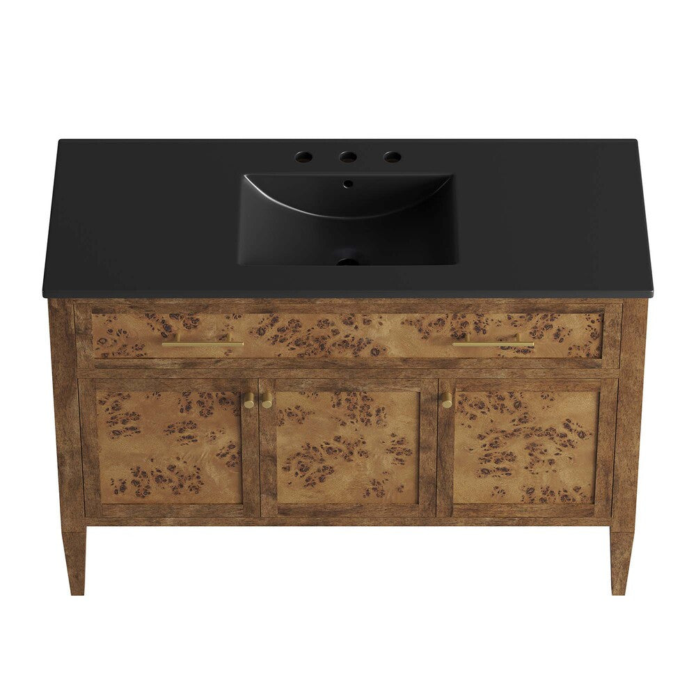 EEI-6453-BLK-BRN Elysian 48" Wood Single Sink Bathroom Vanity by Modway