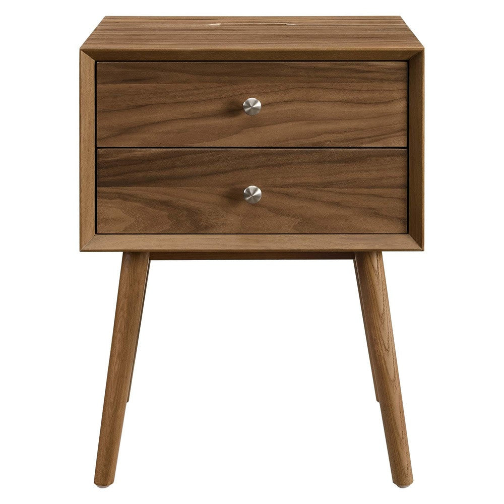 EEI-4343-WAL-WAL Ember Wood Nightstand With USB Ports by Modway