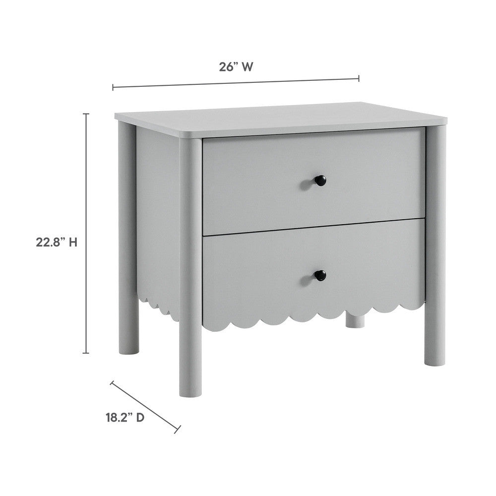 MOD-7206 Emmeline Scalloped 2-Drawer Nightstand by Modway