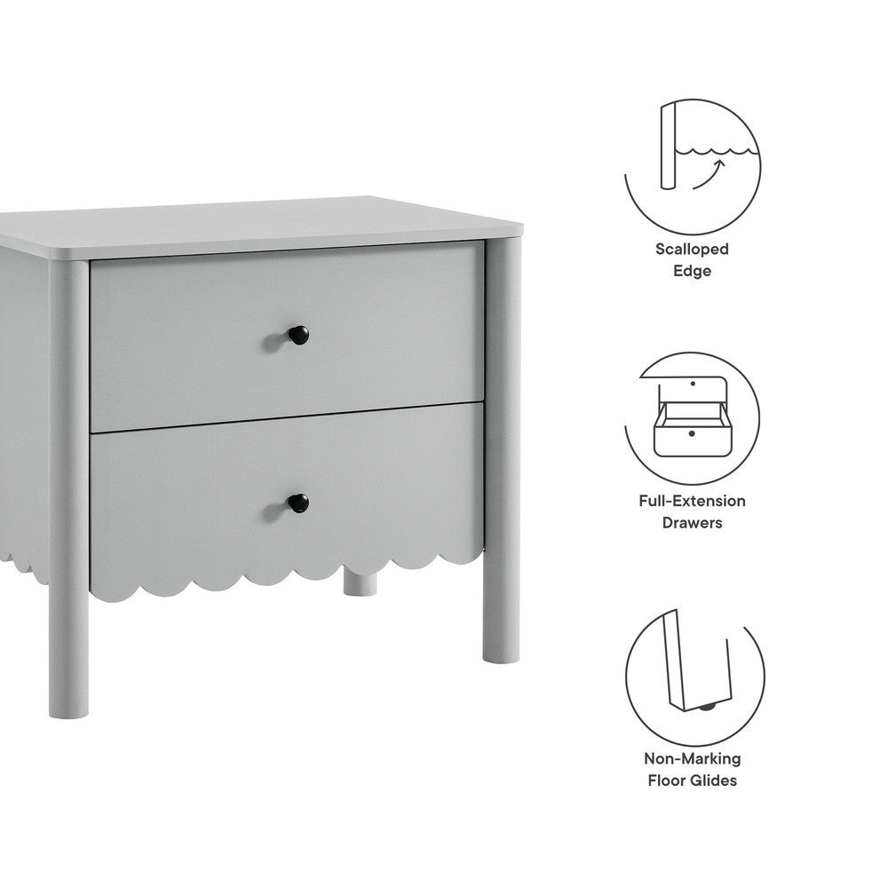 MOD-7206 Emmeline Scalloped 2-Drawer Nightstand by Modway