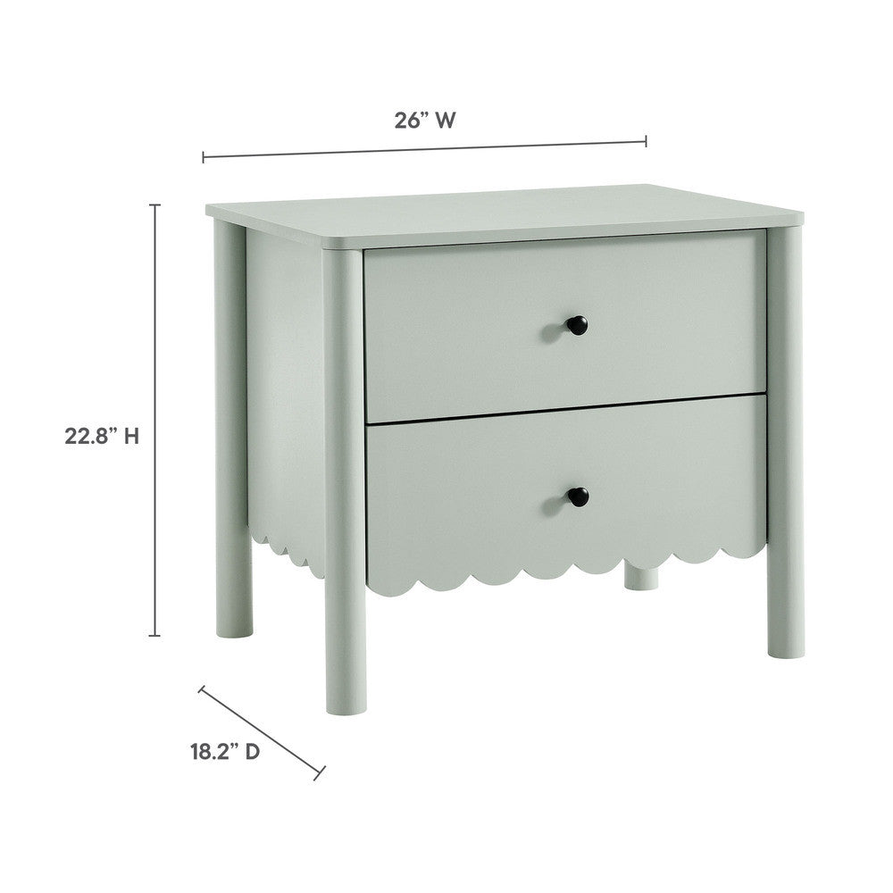 MOD-7206 Emmeline Scalloped 2-Drawer Nightstand by Modway
