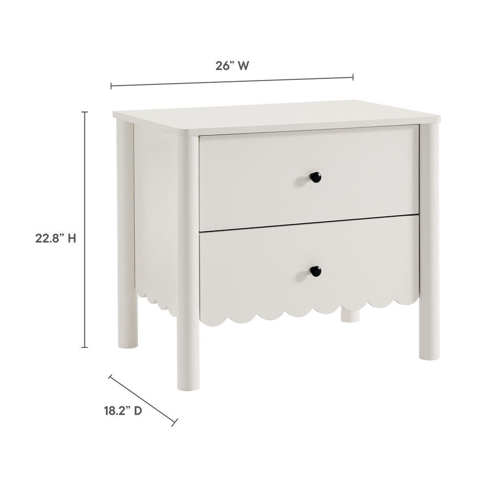 MOD-7206 Emmeline Scalloped 2-Drawer Nightstand by Modway