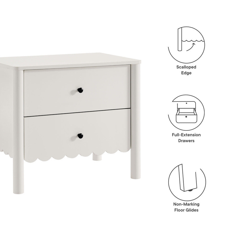 MOD-7206 Emmeline Scalloped 2-Drawer Nightstand by Modway