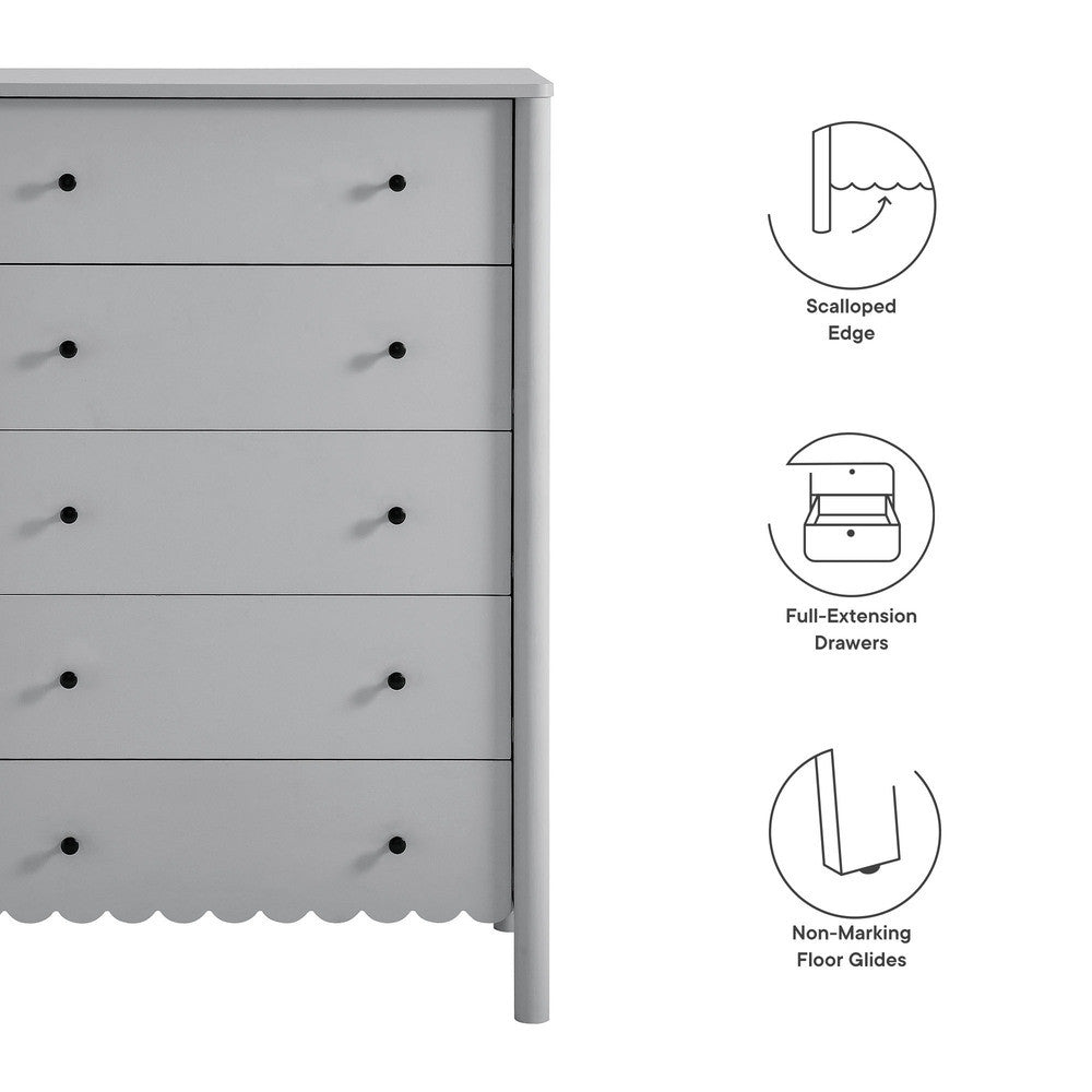 EEI-7156 Emmeline Scalloped 5-Drawer Chest by Modway