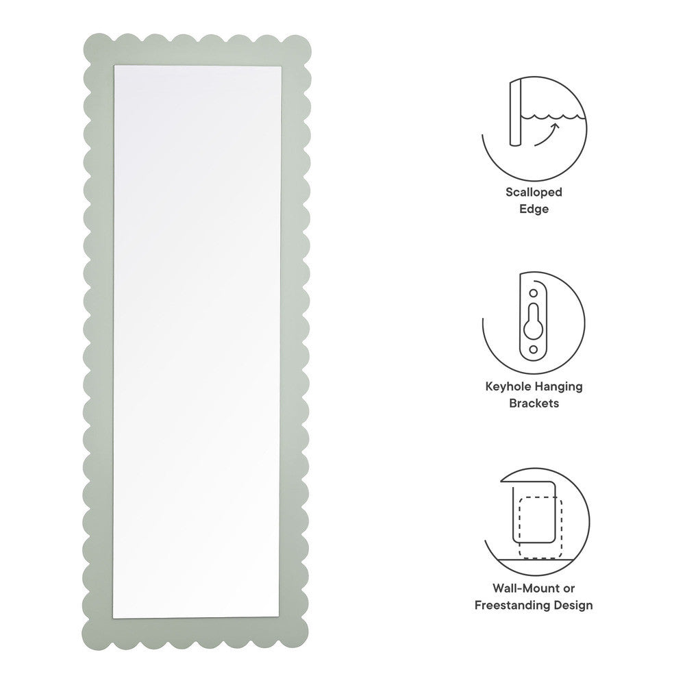 EEI-7117 Emmeline Scalloped Rectangle Floor Mirror by Modway