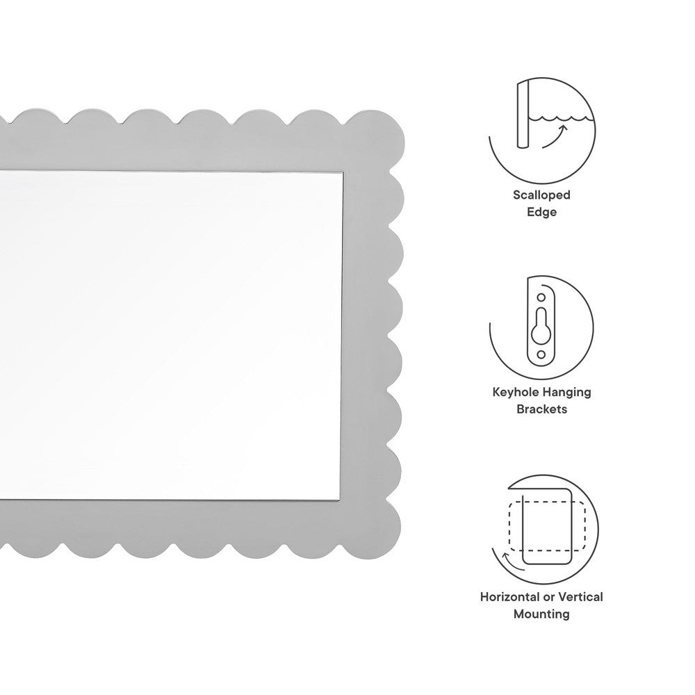 EEI-7116 Emmeline Scalloped Rectangle Wall Mirror by Modway