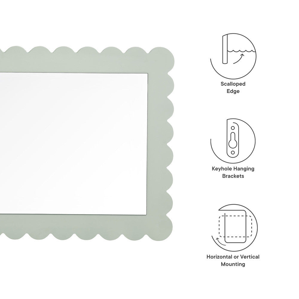 EEI-7116 Emmeline Scalloped Rectangle Wall Mirror by Modway