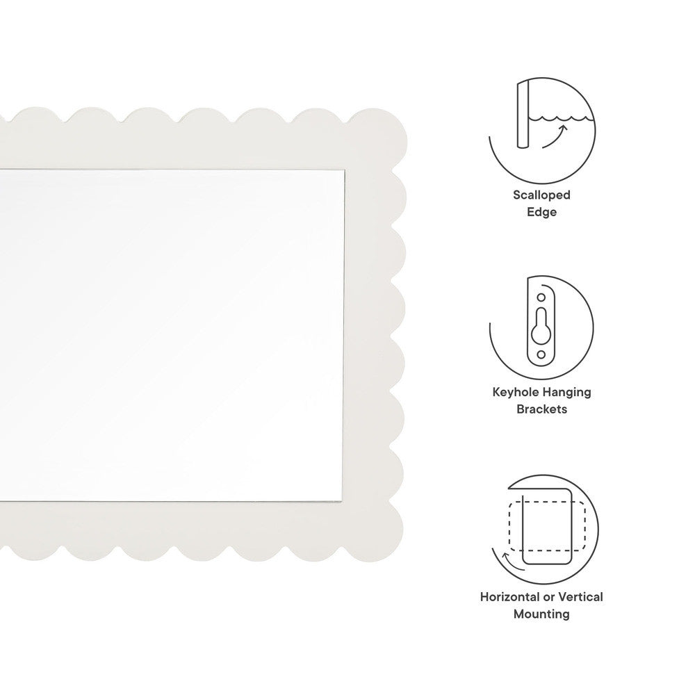 EEI-7116 Emmeline Scalloped Rectangle Wall Mirror by Modway