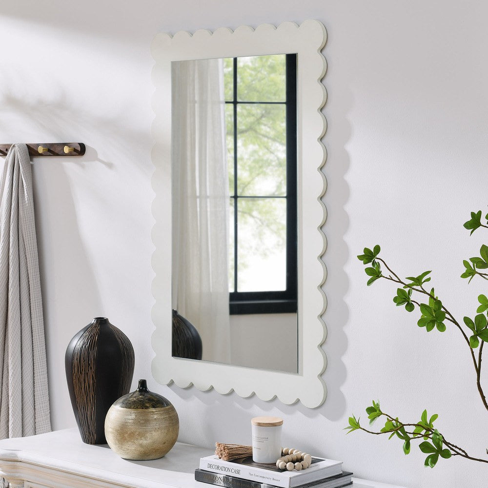 EEI-7116 Emmeline Scalloped Rectangle Wall Mirror by Modway