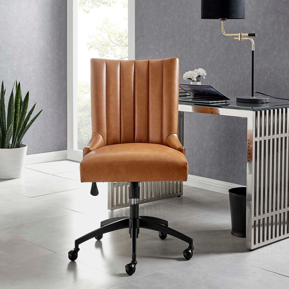EEI-4577-BLK-TAN Empower Channel Tufted Vegan Leather Office Chair by Modway
