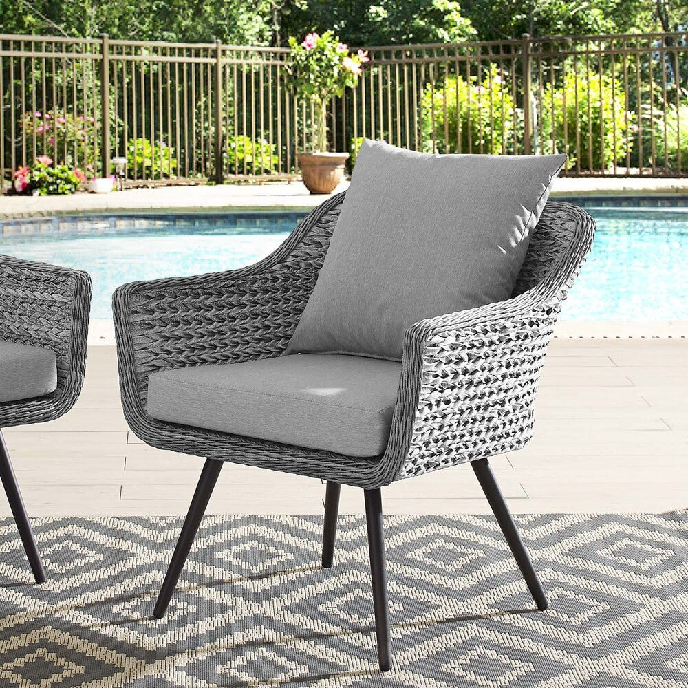 EEI-3023-GRY-GRY Endeavor Outdoor Patio Wicker Rattan Armchair by Modway
