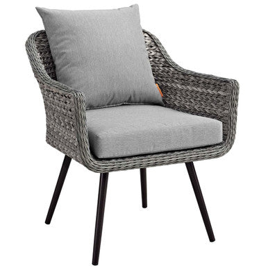 Modway EEI-3023-GRY-GRY Endeavor Outdoor Patio Wicker Rattan Armchair Gray Gray