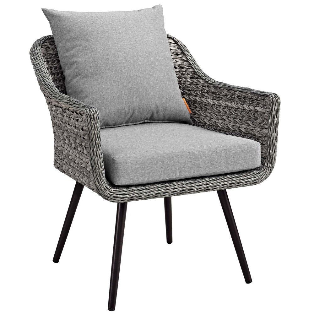 EEI-3176-GRY-GRY-SET Endeavor Outdoor Patio Wicker Rattan Armchair Set of 2 by Modway