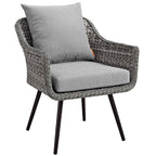 EEI-3176-GRY-GRY-SET Endeavor Outdoor Patio Wicker Rattan Armchair Set of 2 by Modway