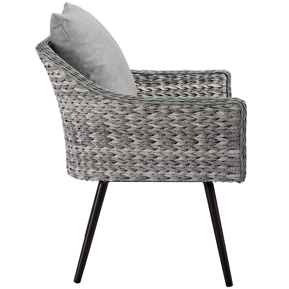 EEI-3176-GRY-GRY-SET Endeavor Outdoor Patio Wicker Rattan Armchair Set of 2 by Modway