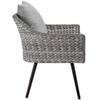 EEI-3176-GRY-GRY-SET Endeavor Outdoor Patio Wicker Rattan Armchair Set of 2 by Modway