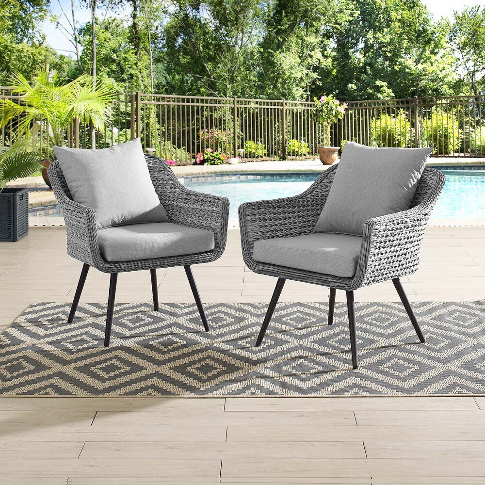 EEI-3176-GRY-GRY-SET Endeavor Outdoor Patio Wicker Rattan Armchair Set of 2 by Modway