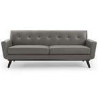 EEI-3733 Engage Top-Grain Leather Living Room Lounge Sofa by Modway
