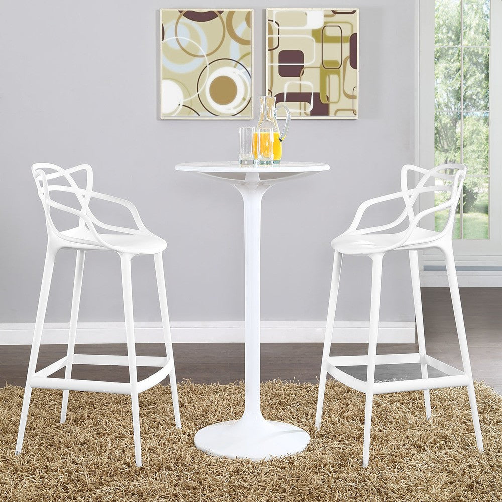 EEI-2349-WHI-SET Entangled Bar Stool Set of 2 by Modway