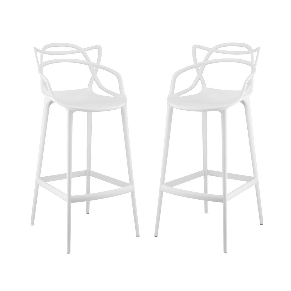 EEI-2349-WHI-SET Entangled Bar Stool Set of 2 by Modway