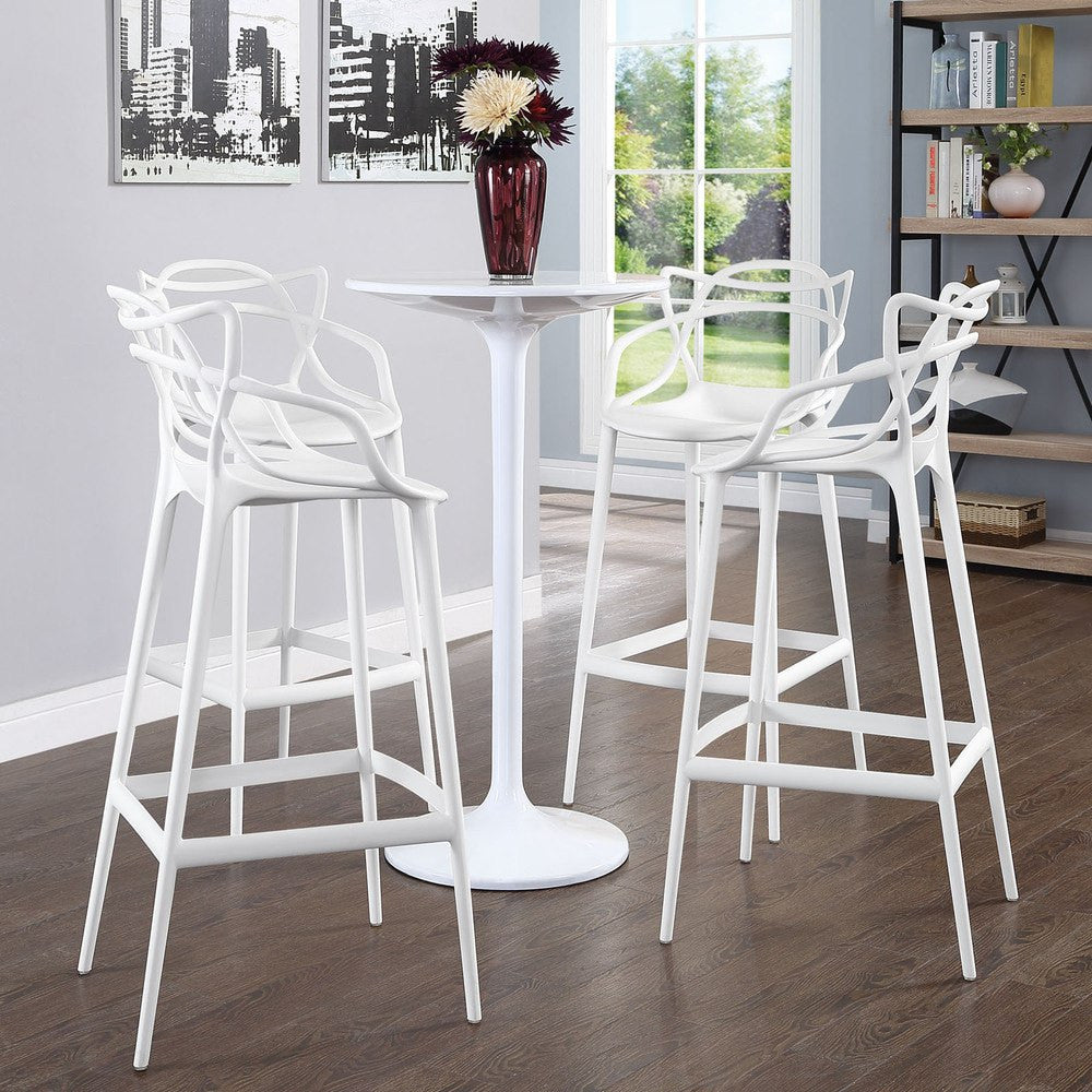 EEI-2402-WHI-SET Entangled Bar Stool Set of 4 by Modway