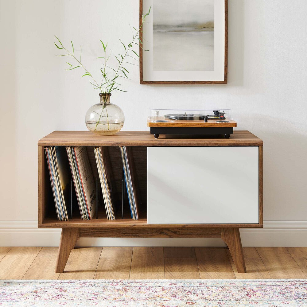 EEI-4261-WAL-WHI Envision Vinyl Record Display Stand by Modway