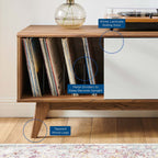 EEI-4261-WAL-WHI Envision Vinyl Record Display Stand by Modway