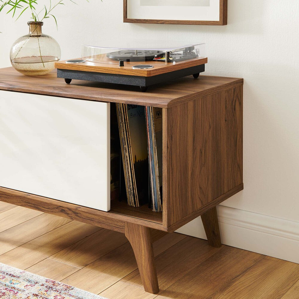 EEI-4261-WAL-WHI Envision Vinyl Record Display Stand by Modway