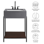 EEI-6861-BLK-WHI Etch 24" Bathroom Vanity with Sink by Modway