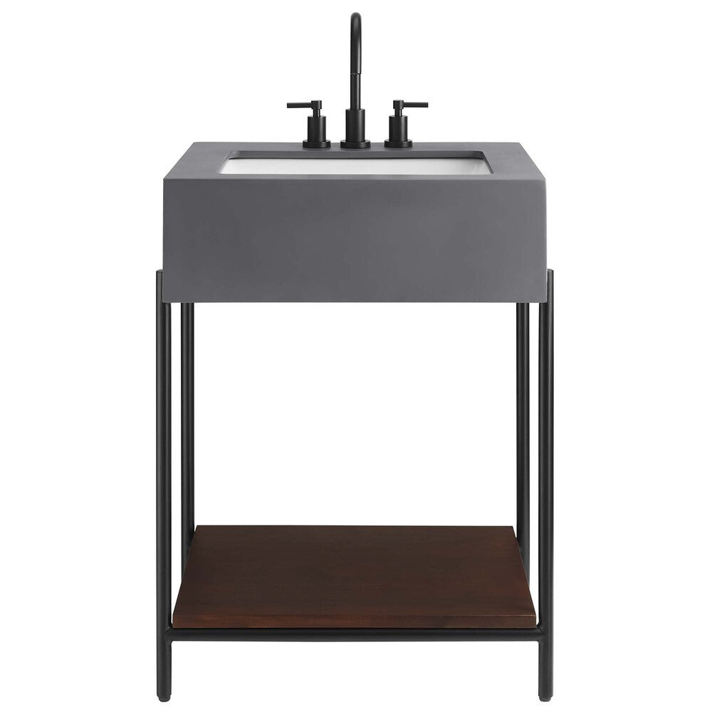 EEI-6861-BLK-WHI Etch 24" Bathroom Vanity with Sink by Modway