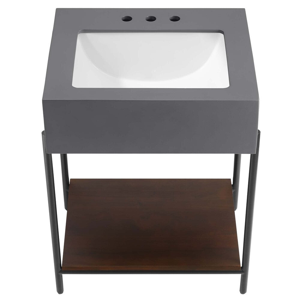 EEI-6861-BLK-WHI Etch 24" Bathroom Vanity with Sink by Modway