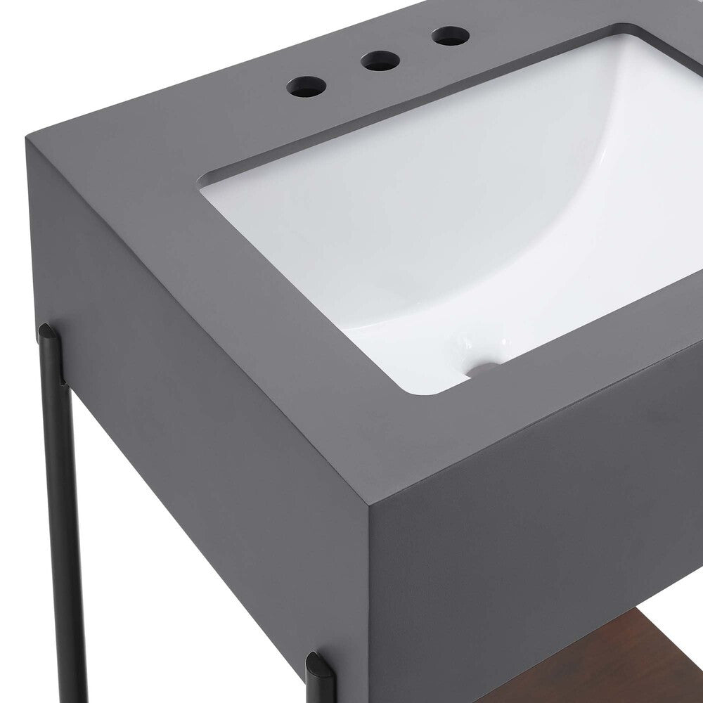 EEI-6861-BLK-WHI Etch 24" Bathroom Vanity with Sink by Modway