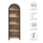 Modway Evie Arched Narrow Bookcase Display Cabinet by Modway-EEI-7201-BLK-OAK