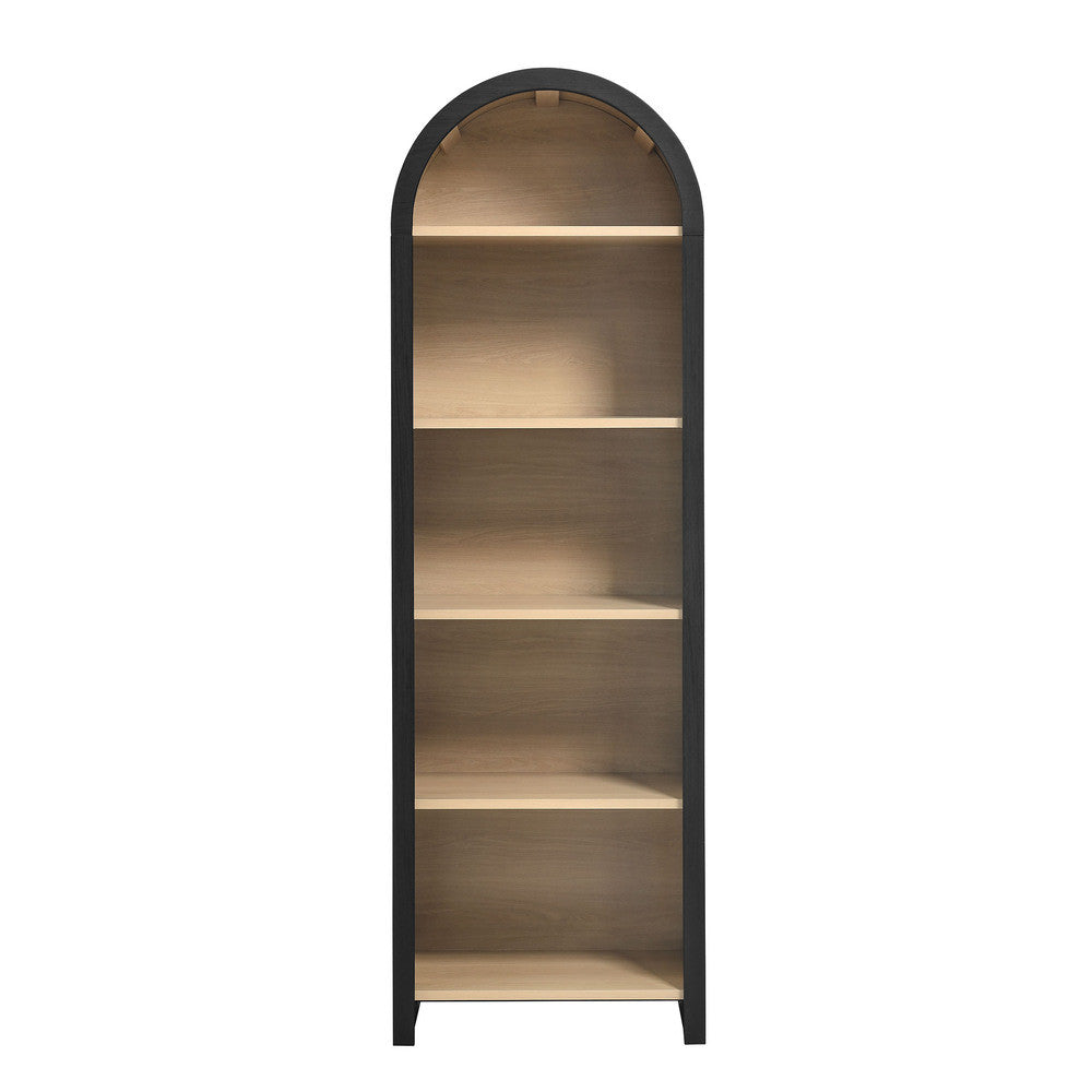 Modway Evie Arched Narrow Bookcase Display Cabinet by Modway-EEI-7201-BLK-OAK
