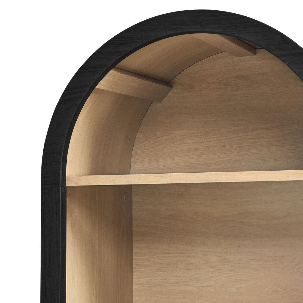 Modway Evie Arched Narrow Bookcase Display Cabinet by Modway-EEI-7201-BLK-OAK