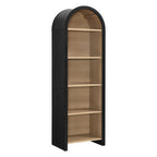 Modway EEI-7201-BLK-OAK Evie Arched Narrow Bookcase Display Cabinet Black
