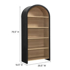 Modway Evie Arched Wide Bookcase Display Cabinet by Modway-EEI-7202-BLK-OAK