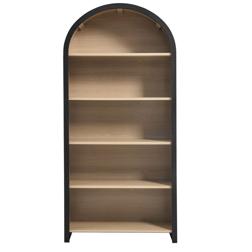 Modway Evie Arched Wide Bookcase Display Cabinet by Modway-EEI-7202-BLK-OAK