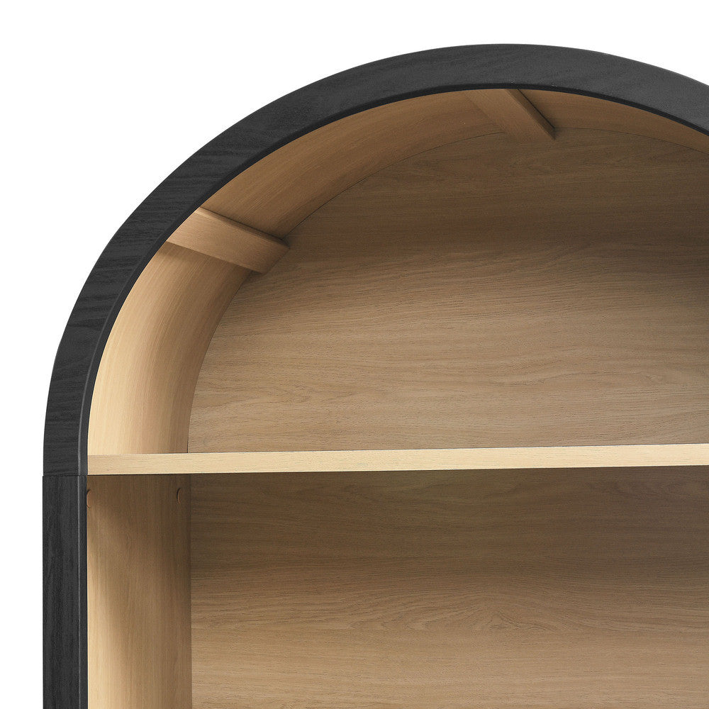 Modway Evie Arched Wide Bookcase Display Cabinet by Modway-EEI-7202-BLK-OAK