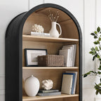 Modway Evie Arched Wide Bookcase Display Cabinet by Modway-EEI-7202-BLK-OAK
