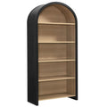 Modway EEI-7202-BLK-OAK Evie Arched Wide Bookcase Display Cabinet Black