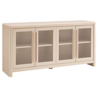 Modway EEI-7287-ASH Evren 4-Door Sideboard Storage Display Cabinet Ash