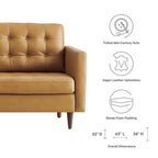 EEI-6100-TAN Exalt Tufted Leather Loveseat by Modway