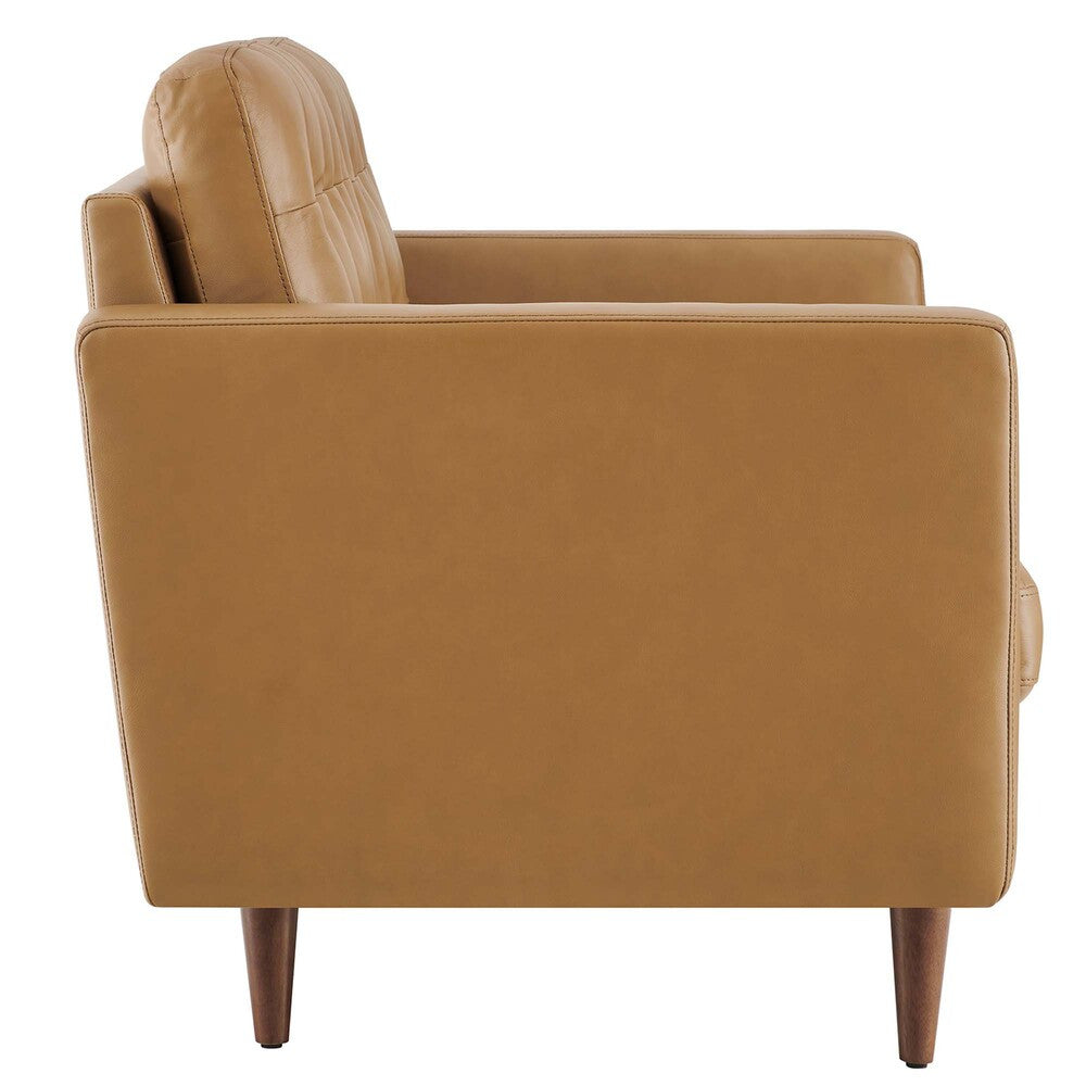 EEI-6100-TAN Exalt Tufted Leather Loveseat by Modway