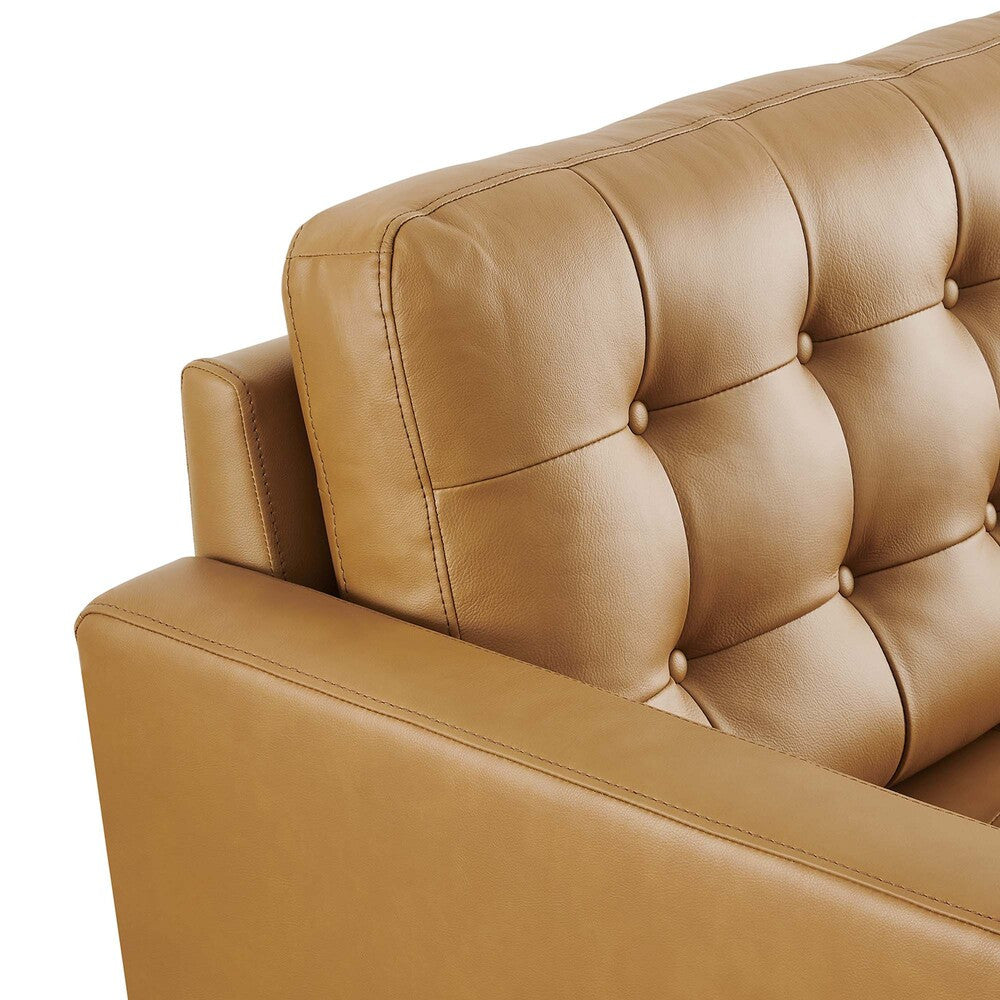 EEI-6100-TAN Exalt Tufted Leather Loveseat by Modway